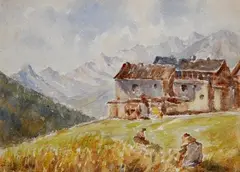 Paesaggio con case by Leonardo Bazzaro, offered Apr 2020