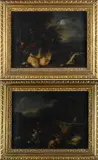 Candido Vitali, Natura morta con fiori, frutti e volatili, cm.