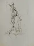 Il Perseo by David Abraham Bueno de Mesquita, ink on paper, offered Mar 2020