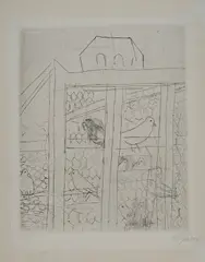 Voliera by Raoul Dufy, Tiratura in basso a destra. Sul verso: timbro autentica Bolaffio n., offered Mar 2020