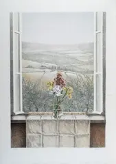Finestra e vaso con fiori by Sergio Nardoni, offered Mar 2020