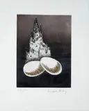 Man Ray, Une cathédrale, dalla serie Électro-Magie. Firma a pencil in basso a destra; tiratura in basso a sinistra.