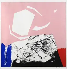 Edmondo Bacci, Senza titolo, 1971, tempera and collage on base serigrafica