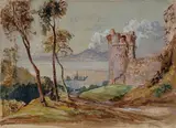 Giacinto Gigante, Paesaggio con scorcio del Vesuvio in eruzione