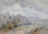 Filippo Carcano, Paesaggio montano con pastorella e gregge
