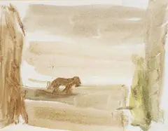 Mario Marcucci, Paesaggio con animale, cm.