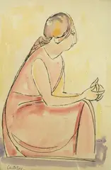 Domenico Cantatore, Figura seduta, cm.