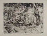 Luigi Bartolini, Donne sul Passirio, a pencil: firma and data in basso a destra; titolo in basso a sinistra.
