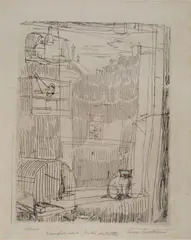 Luigi Bartolini, Interno, a pencil: firma in basso a destra; titolo in basso a sinistra; tiratura in basso al centro. In lastra: firma and