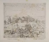 Luigi Bartolini, Villa in campagna, a pencil: firma in basso a destra; titolo in basso a sinistra; tiratura in basso al centro.
