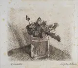 Luigi Bartolini, Il mazzetto, a pencil: firma in basso a destra; titolo in basso a sinistra. In lastra: firma and data in basso a destra. Sul
