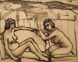 Felice Casorati, Due nudi nel paesaggio