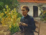 Henry Bouvet, Donna che cuce in esterno