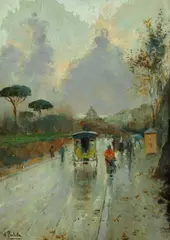 Strada con figure by Attilio Pratella, cm., offered Dec 2019