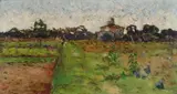 Paesaggio toscano con cacciatore by Angiolo Tommasi, Del dipinto di Angiolo esiste una versione pressoché identica a firma del cugino Adolfo Tommasi, offered Dec 2019