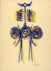 Totem by Roberto Crippa, 1971, acrylic on paper applicata on canvas, offered Oct 2019