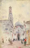 Pietro Scoppetta, Scorcio di chiesa con figure