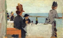 Colazione con vista by Vittorio Matteo Corcos, Sul verso: etichetta Raccolta Dott. F. Vass... Provenienza: Collezione Vittorio Favini., offered Oct 2019