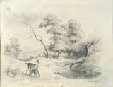 Gustave Courbet, Veduta di bosco con cerbiatti