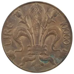 Lire 10000 by Mario Moschi, cm. diam., offered Jul 2019