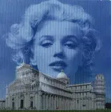 (Piero Maffessoli) Malipiero, Osmosi - Marilyn Monroe - Pizza dei Miracoli, cm.