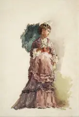 Dama by Etienne Prosper Barne Bellecour, watercolour on paper, offered Jul 2019