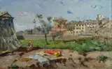 Pompeo Mariani, Paesaggio con caseggiati
