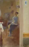 Telemaco Signorini, Figura di donna in un interno, cm.
