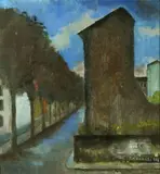 Scorcio di strada e case by Nino Tirinnanzi, cm., offered Jun 2019