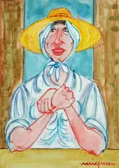 Contadina by Giuseppe Migneco, cm., offered Jun 2019