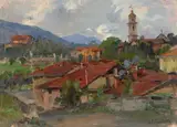 Leopoldo Russo Galeota, Paesaggio collinare, cm.
