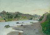 Lungo l'Arno nei pressi di Bellariva by Angiolo Tommasi, cm., offered Jun 2019