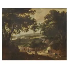 Landscape With Waifarers by Frans Coppens, oil on canvas, offered May 2022