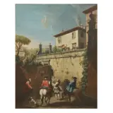 Giuseppe Zocchi, Riders At The Entrance Of A Villa