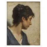 Domenico Morelli, Female Portrait, oil on canvas