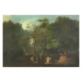 Angelo Rota, Walking In The Wood, oil on canvas