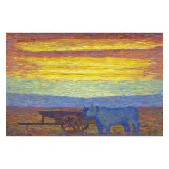 Sunset by Benvenuto Benvenuti, oil on cardboard canvas, offered May 2022