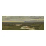 Eugenio Cecconi, Maremma Landscape Towards Talamone, oil on panel