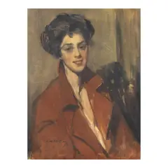Lino Selvatico, Red Pijamas, oil on canvas