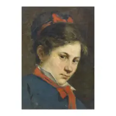 Female Portrait by Luigi Serena, oil on canvas, offered May 2022