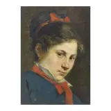 Luigi Serena, Female Portrait, oil on canvas