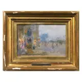 Pietro Scoppetta, Porte Maillot, oil on cardboard