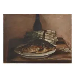 Gianni Vagnetti, Still Life With Asparagus, oil on canvas