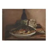 Gianni Vagnetti, Still Life With Asparagus, oil on canvas