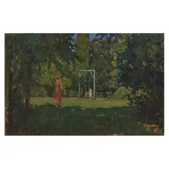 Giorgio Kienerk, The Swing, oil on plywood