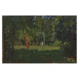 Giorgio Kienerk, The Swing, oil on plywood
