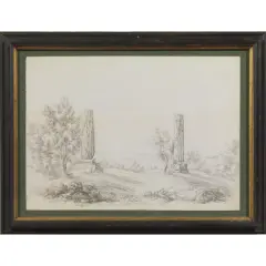 Resti Del Tempio Di Giove by Edward Cheney, pencil on paper, offered May 2022