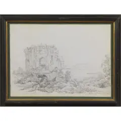Veduta Del Tempio Di Diana A Baia by Edward Cheney, pencil on paper, offered May 2022