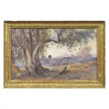 Teodoro Duclère, Country View With Shepherd Boy And Goats