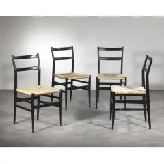 Gio Ponti, Four «Leggera» Chairs, WOODEN STRUCTURE